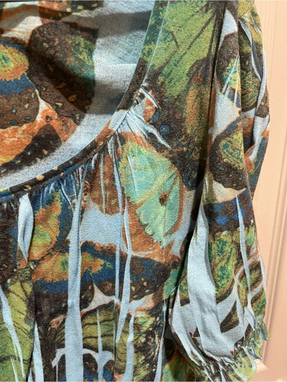 Cato Green and Blue Butterfly Peasant Tunic - Picture 5 of 5